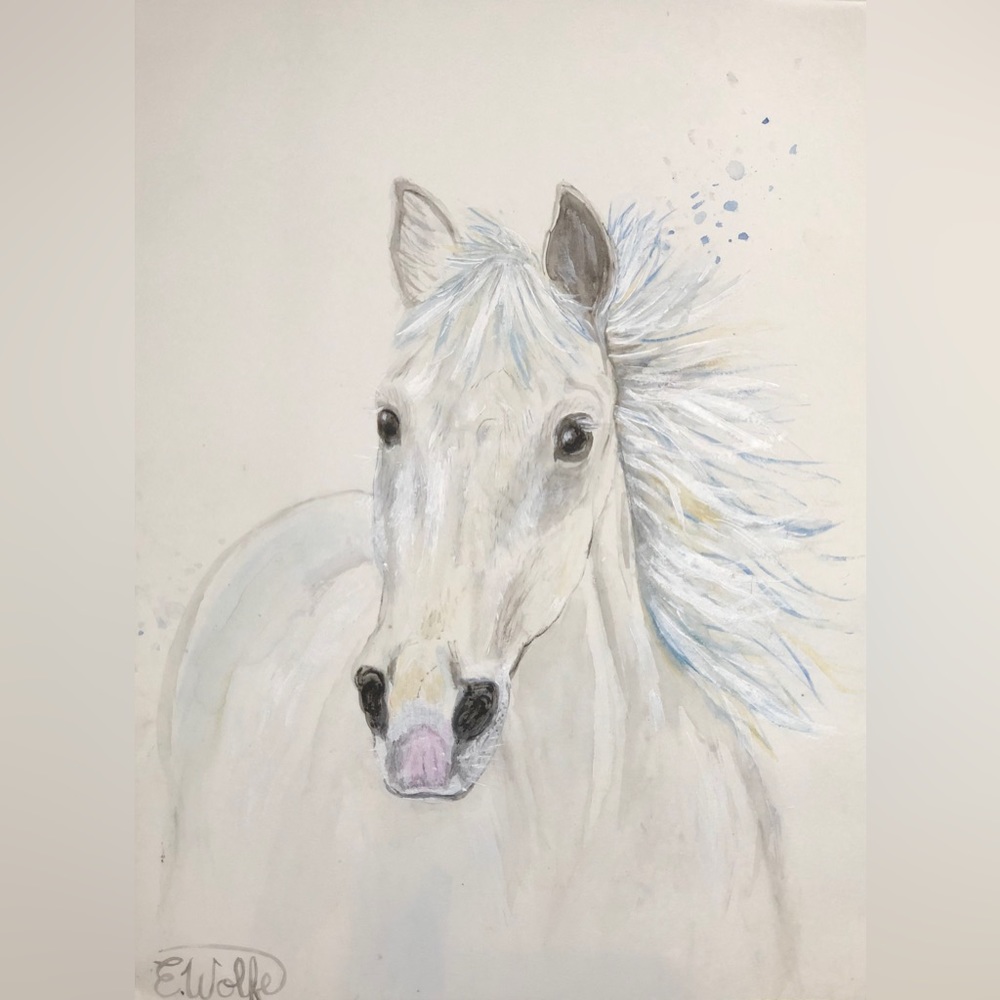 Watercolor horse art